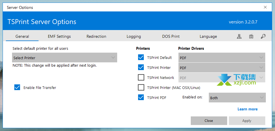 TSPrint Server界面