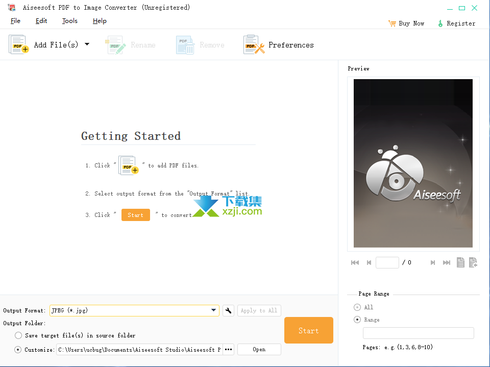 Aiseesoft PDF to Image Converter界面
