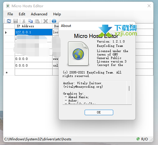 Micro Hosts Editor界面