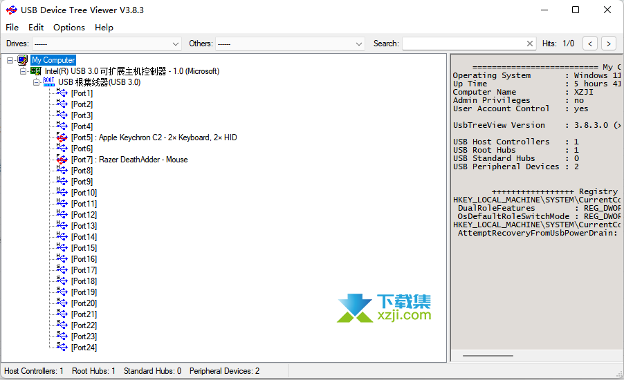 USB Device Tree Viewer界面