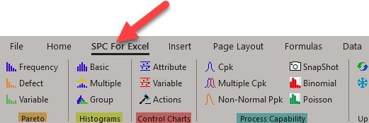 SPC for Excel界面