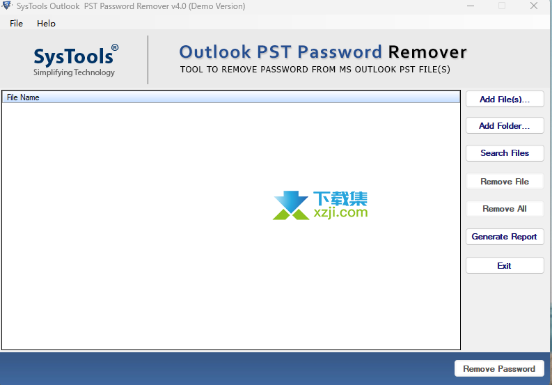 SysTools PST Password Remover界面