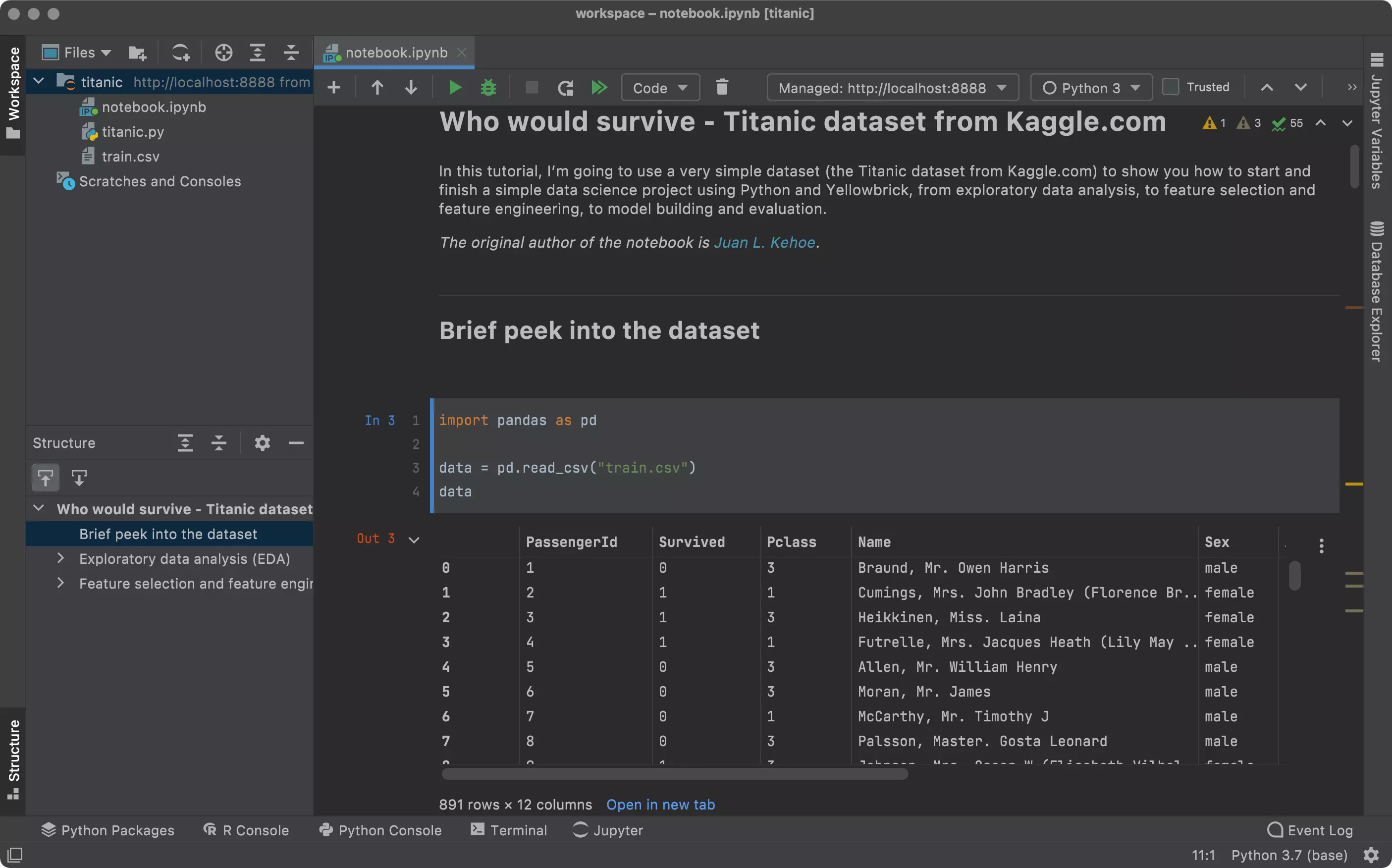 JetBrains DataSpell界面