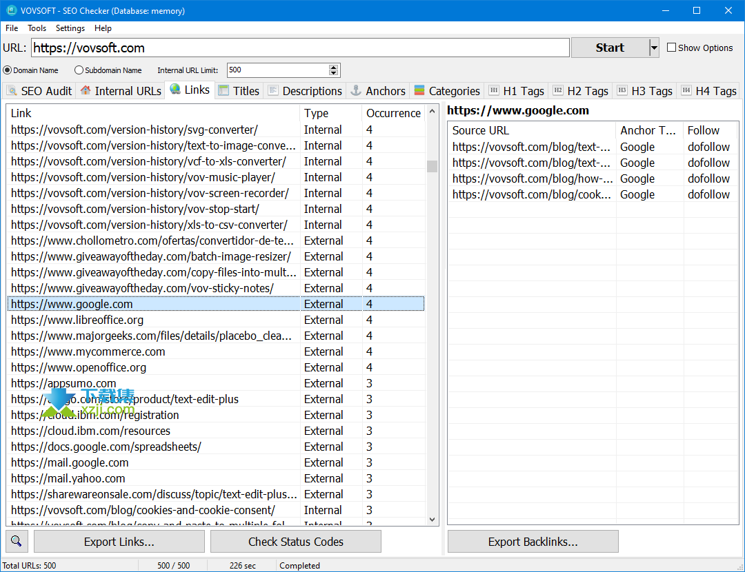 VovSoft SEO Checker界面1