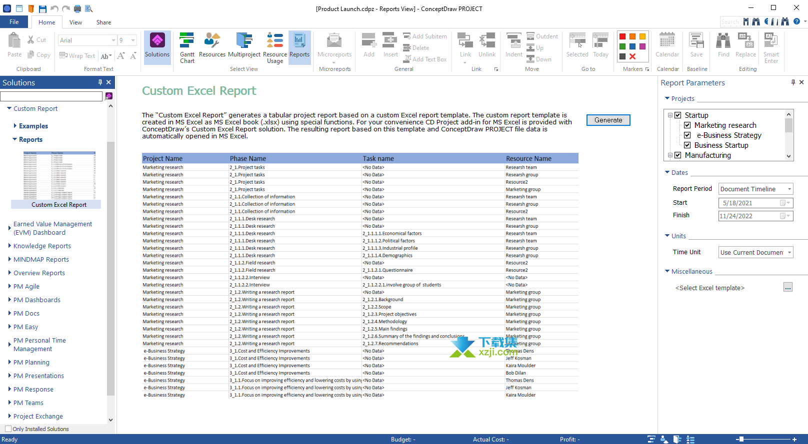 ConceptDraw PROJECT界面3
