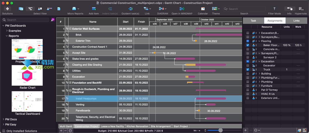 ConceptDraw PROJECT界面