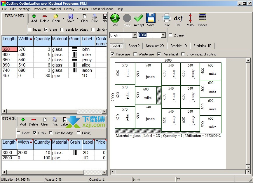 Cutting Optimization Pro界面