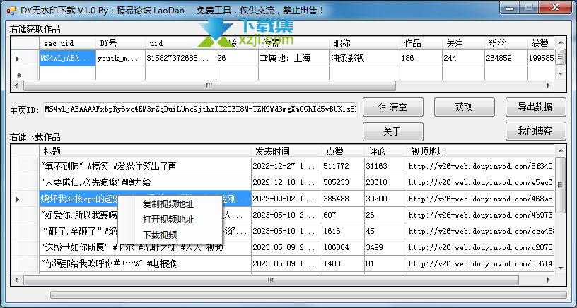 抖音无水印解析下载界面1