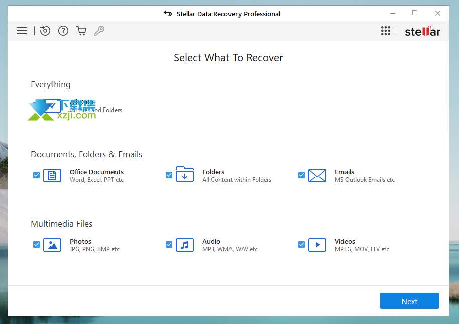 Stellar Data Recovery界面