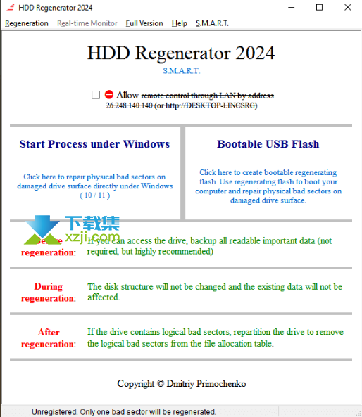 HDD Regenerator界面