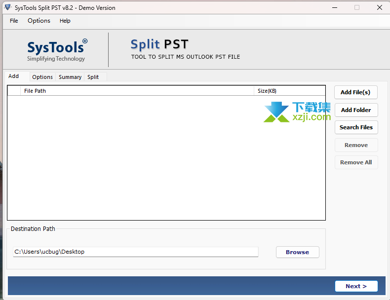 SysTools Split PST界面