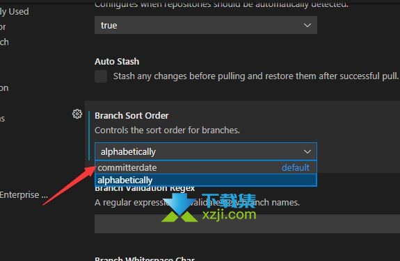 在VS Code中设置分支排序顺序为提交人日期的方法