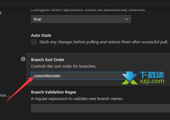 在VS Code中设置分支排序顺序为提交人日期的方法