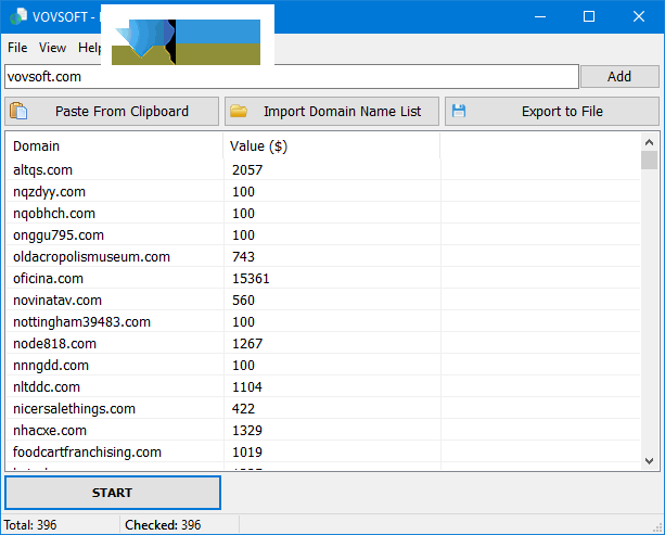 Bulk Domain Appraisal界面