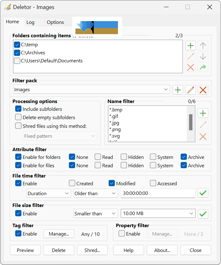 Deletor界面