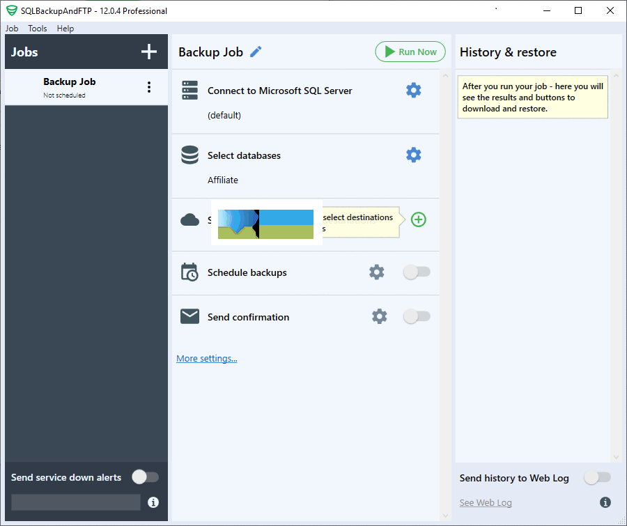 SQLBackupAndFTP界面