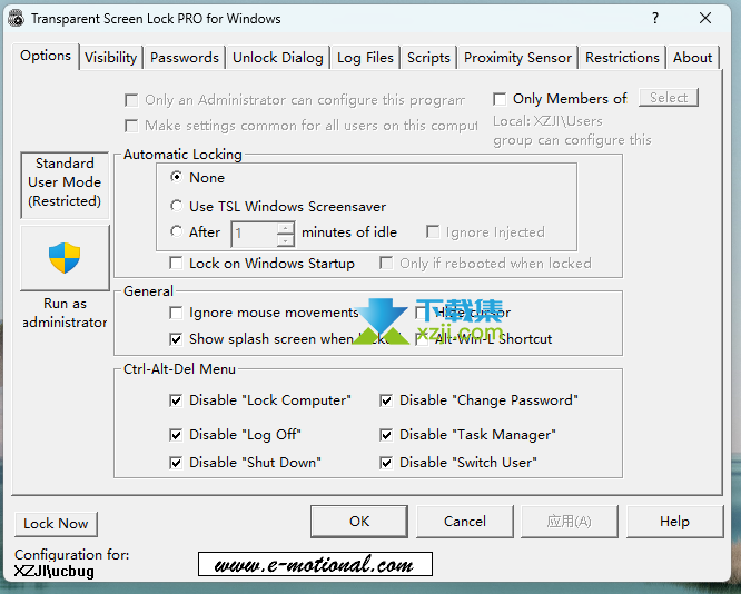 Transparent Screen Lock界面