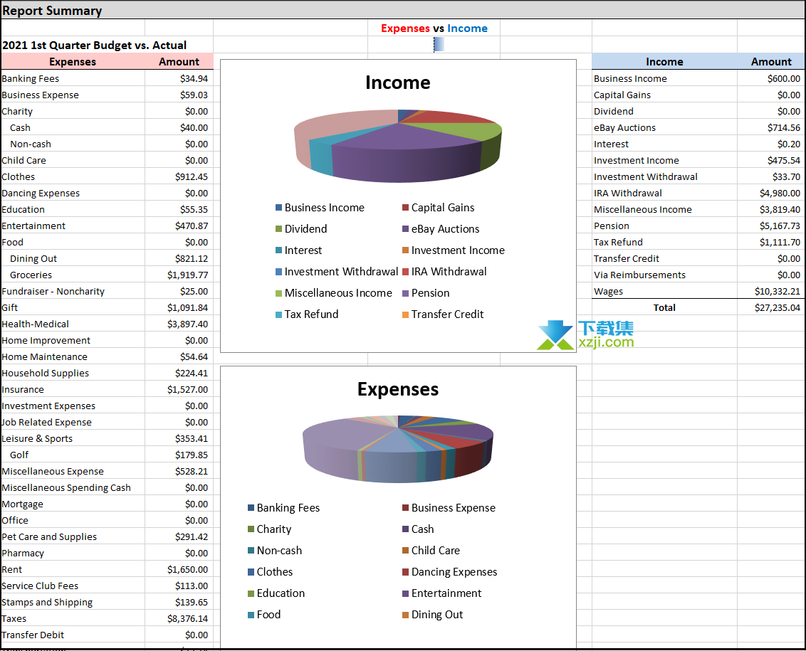 Checkbook for Excel界面1