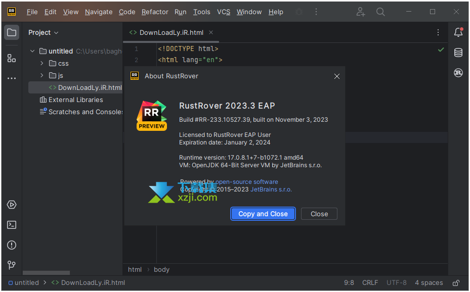 JetBrains RustRover界面