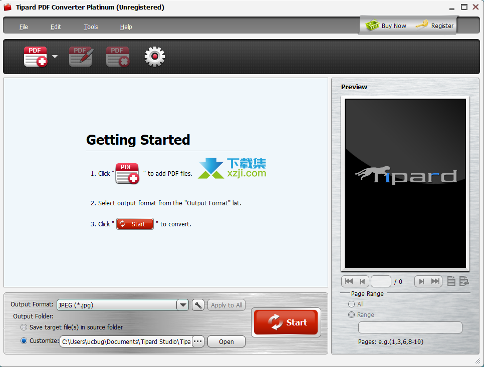 Tipard PDF Converter Platinum界面