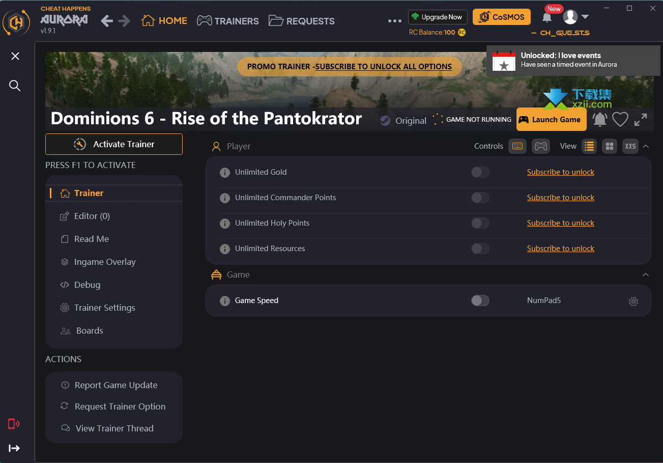 领土之战6修改器(Dominions 6 Rise of the Pantokrator)使用方法说明