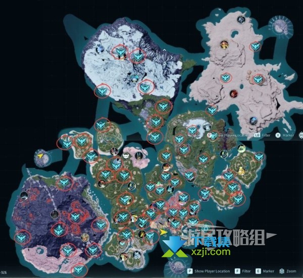 《幻兽帕鲁》游戏指南：探索全巨鹫之像传送点的地图位置
