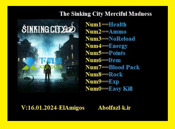 沉没之城悲悯之狂修改器(The Sinking City Merciful Madness)使用方法说明