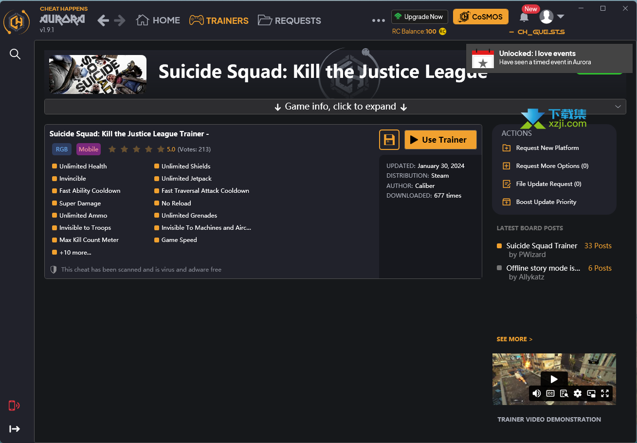 自杀小队战胜正义联盟修改器(Suicide Squad Kill the JustiCE League)使用方法