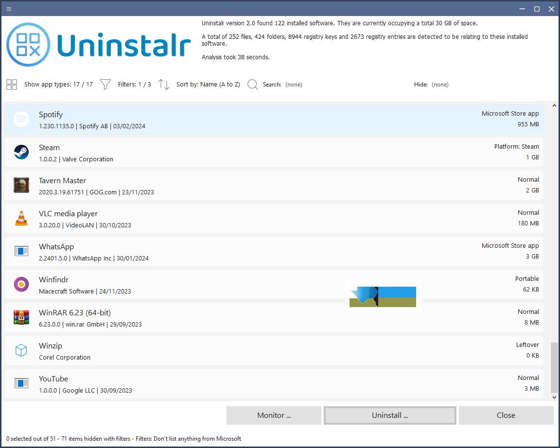 Uninstalr界面