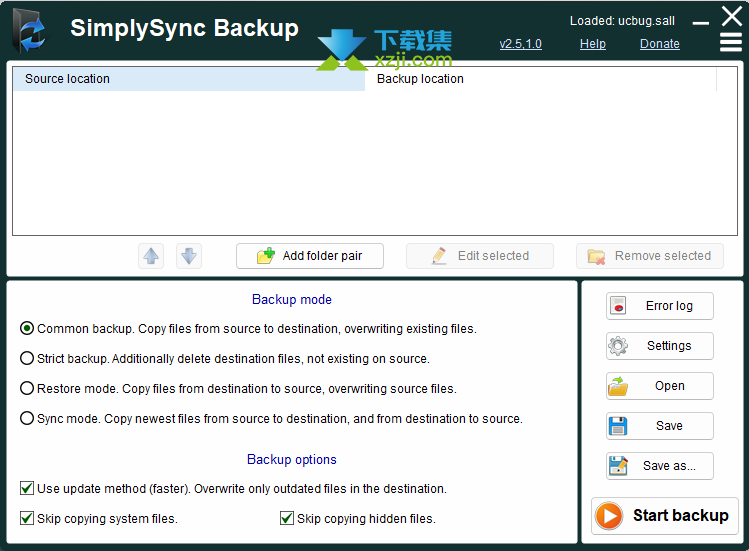 SimplySync Backup界面