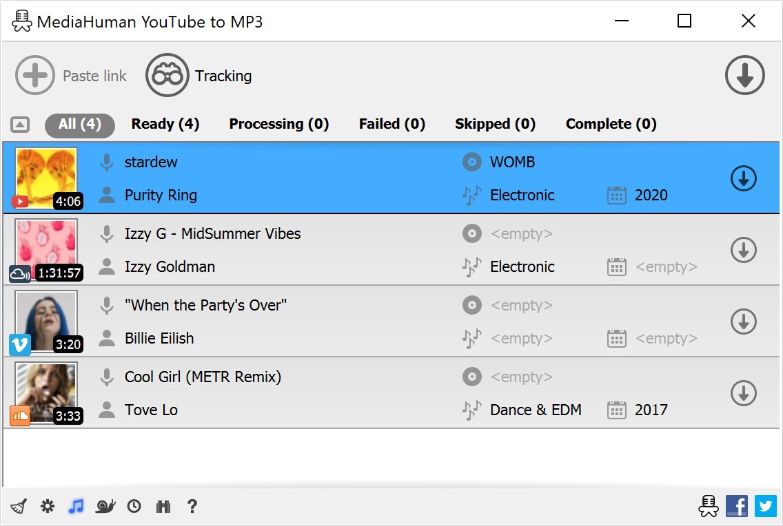 MediaHuman YouTube to MP3 Converter界面