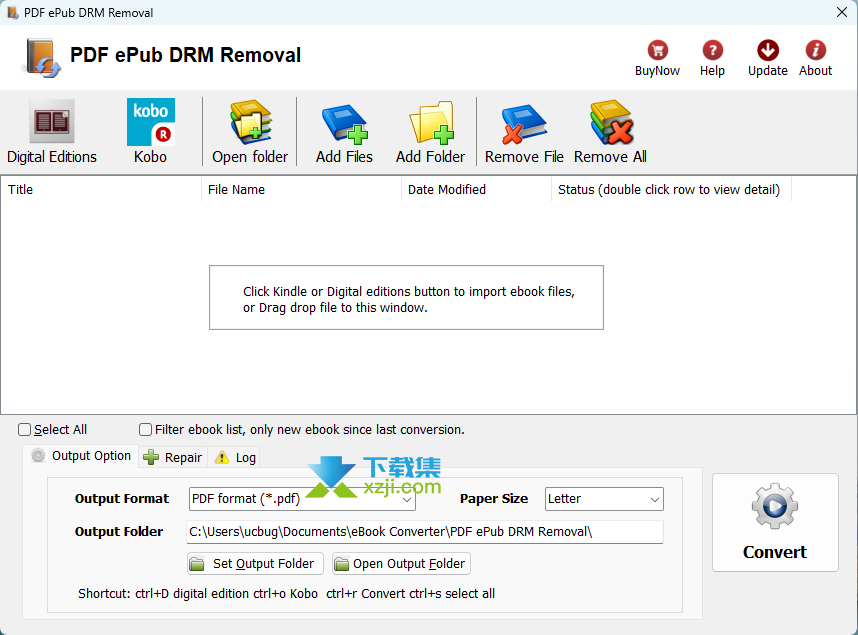 PDF ePub DRM Removal界面