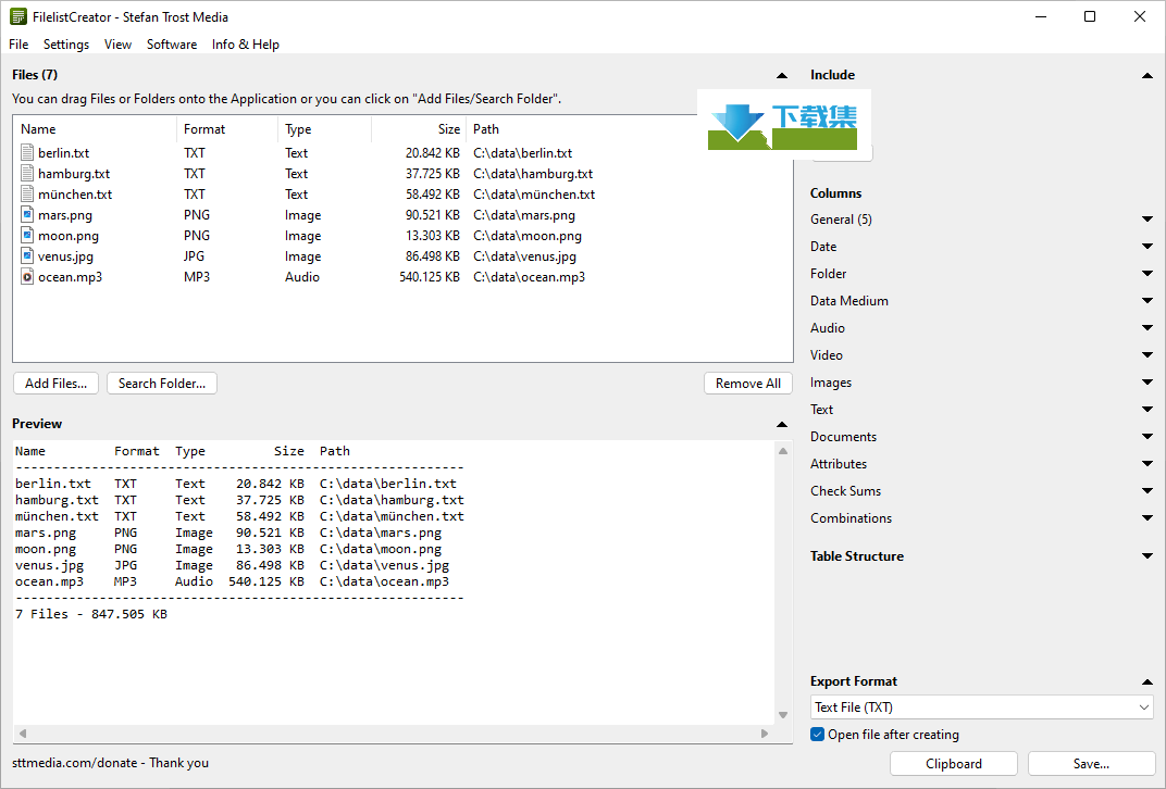 FilelistCreator界面