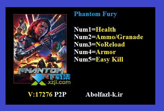 幻影狂怒修改器(Phantom Fury)使用方法说明