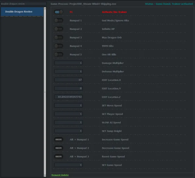 双截龙再临修改器19项功能使用教程