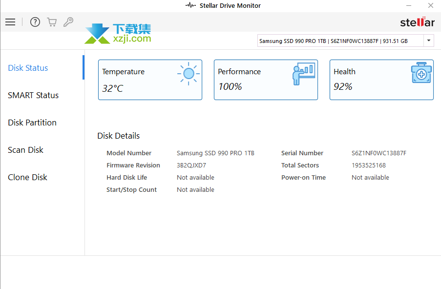 Stellar Drive Monitor界面