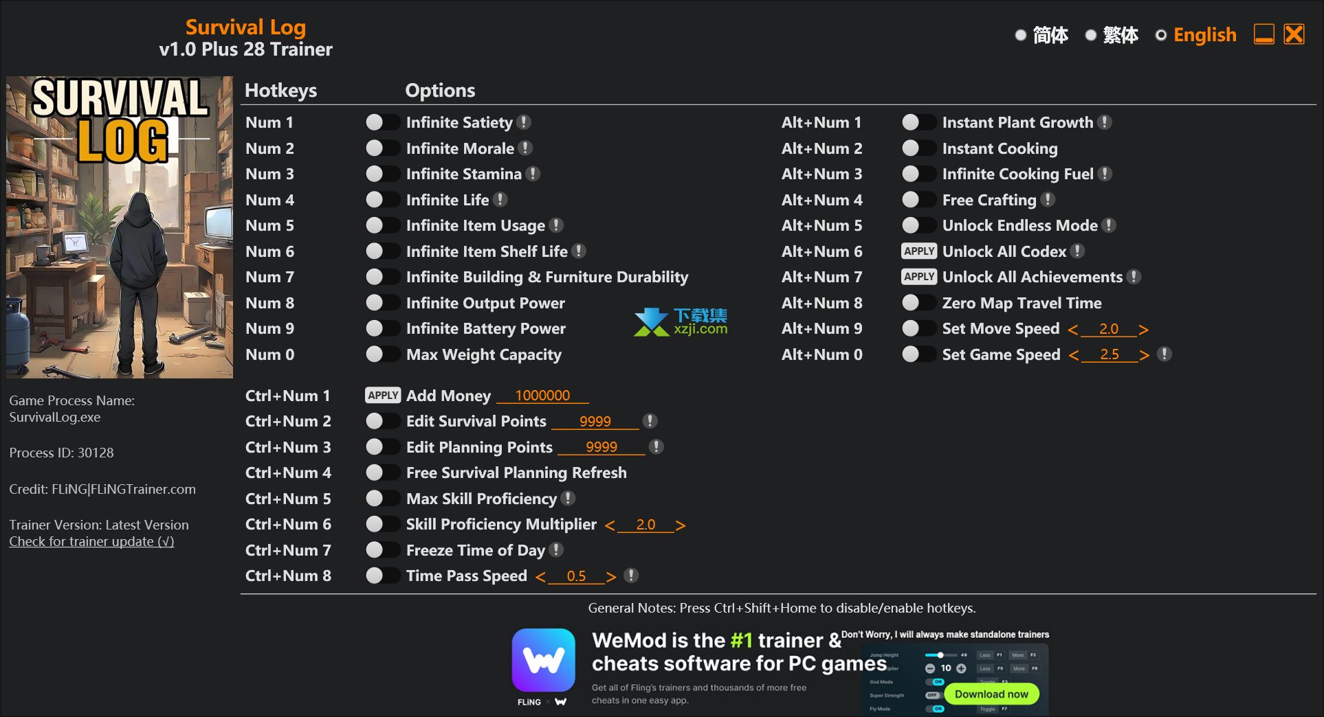 Survival Log Trainer Survival Log Trainer